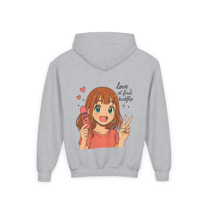 Youth Hoodie — Anime Girl "Love at Kickflip" Graphic
