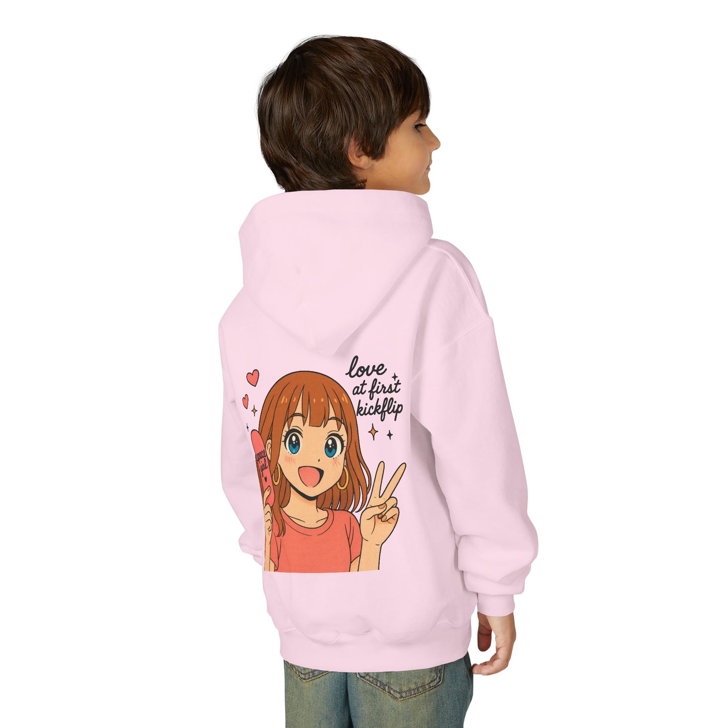 Youth Hoodie — Anime Girl "Love at Kickflip" Graphic