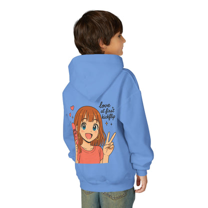 Youth Hoodie — Anime Girl "Love at Kickflip" Graphic