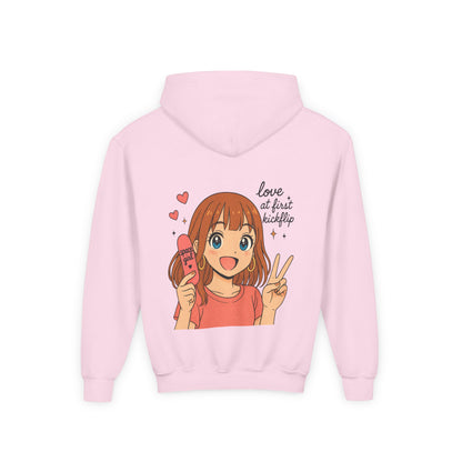 Youth Hoodie — Anime Girl "Love at Kickflip" Graphic